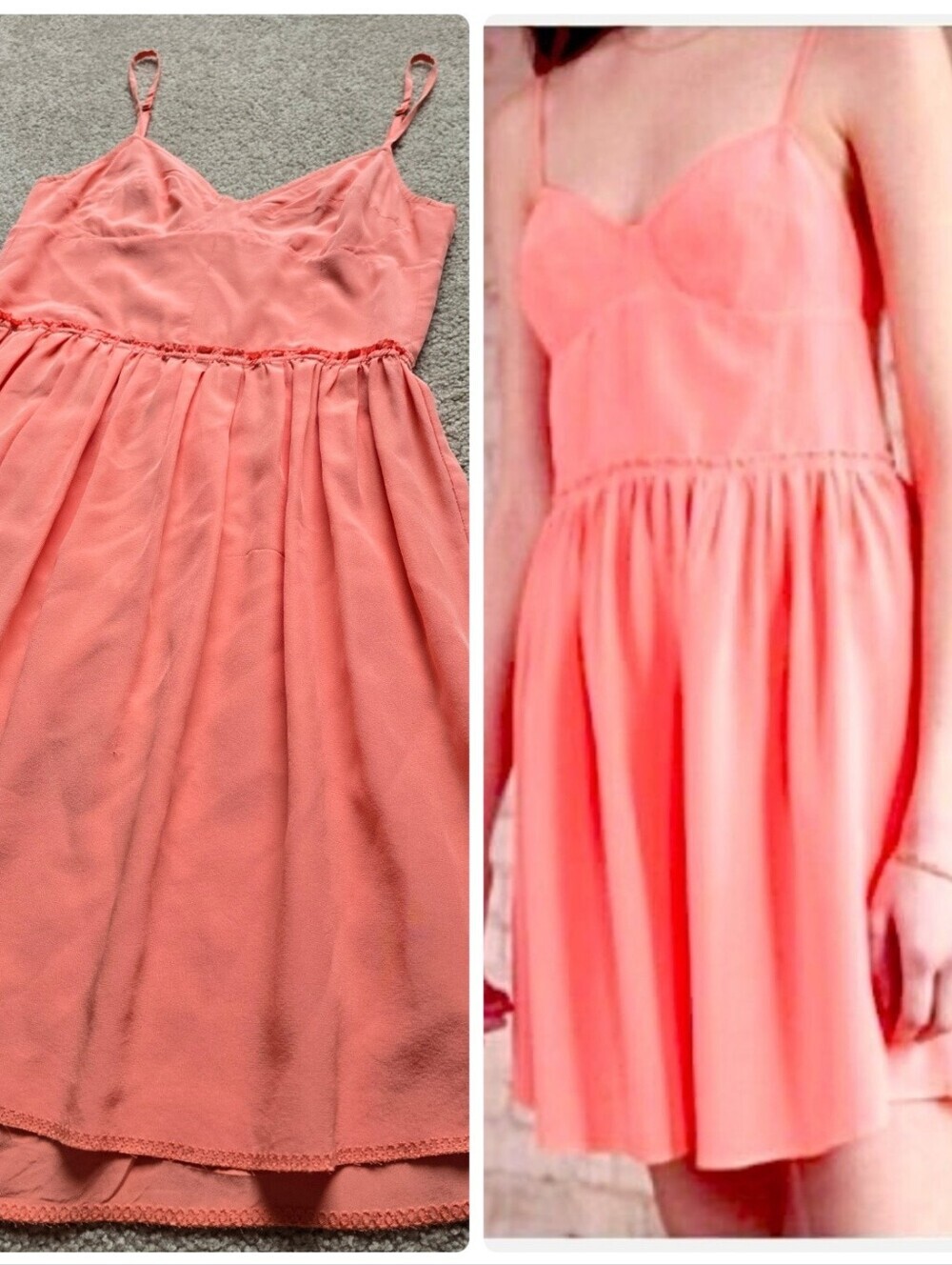 26. Wilfred by Aritzia 100% Silk Coral Mini Dress Womens Size 2 Xs